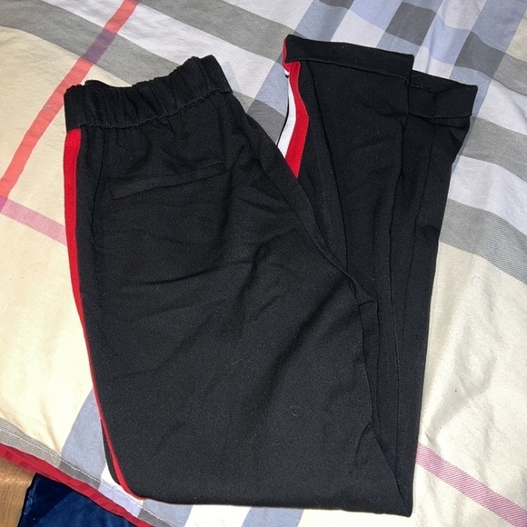 Zara black red white side stripes  jogger pants Sz XS - Picture 3 of 14